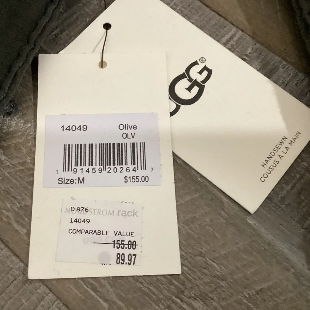 UGG Perforated Genuine Shearling Suede Gloves, size M